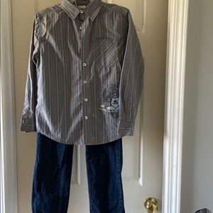 Boys outfit. LS button down and jeans. Size 10/12